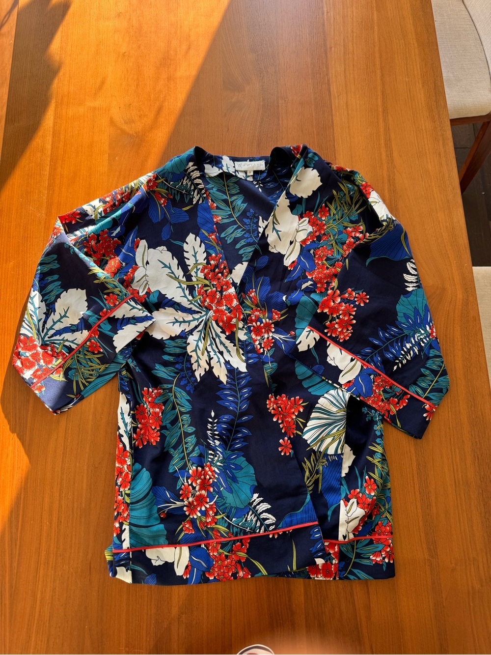 Navy Floral Kimono